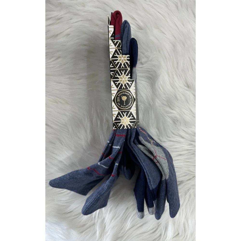 Goldtoe Men's Holiday Socks 3 Pair Argyle Reindeer Size 6-12.5 New